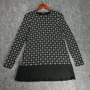 J Jill Top Womens XS Wearever Collection Tunic Long Sleeve Print Stretch